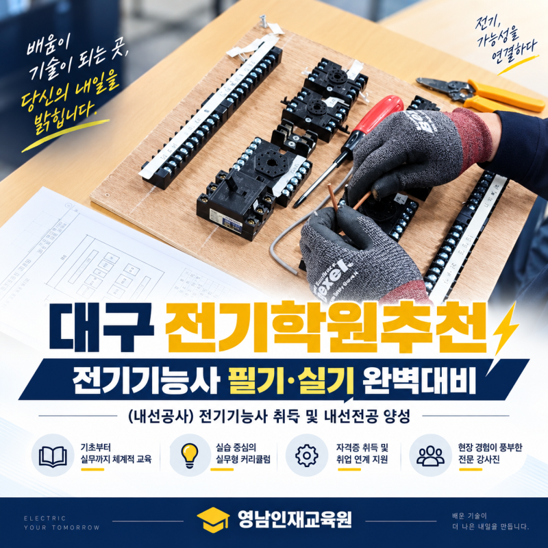 대구 전기학원추천 전기기능사 필기·실기부터 내선공사 취업까지 준비하는 방법