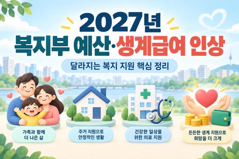 2027년 복지부 예산 148조 원｜생계급여 인상 금액과 달라지는 복지제도 총정리