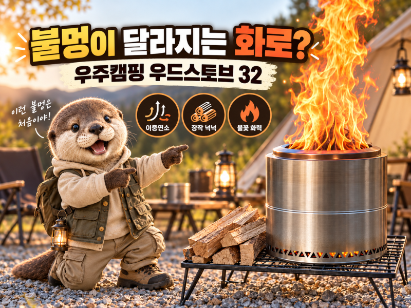 우주캠핑 우드스토브 32, 이중연소 불멍 화로대 괜찮을까?