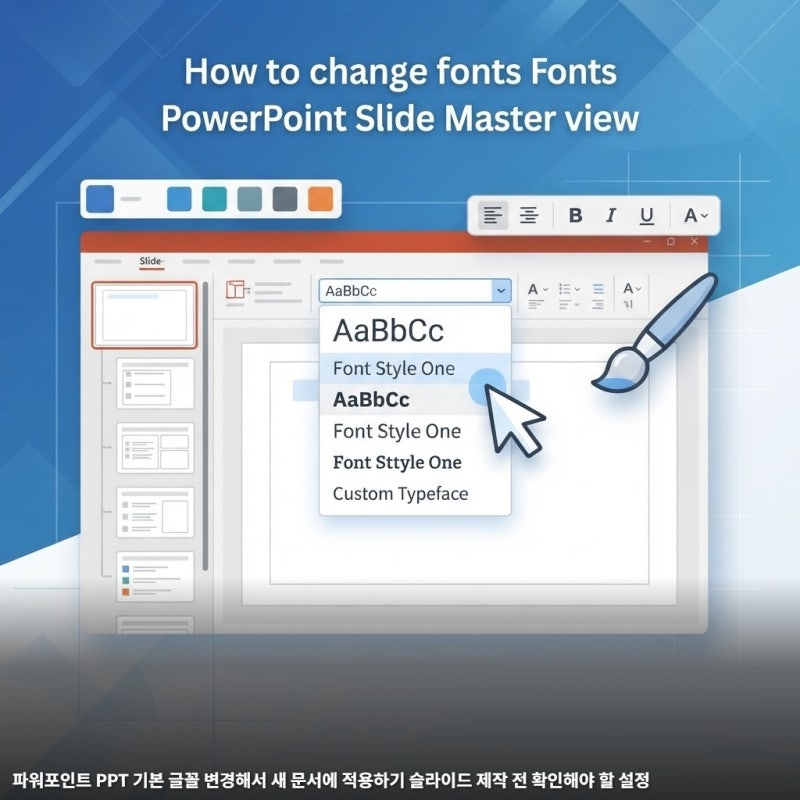파워포인트 PPT 기본 글꼴 변경해서 새 문서에 적용하기 슬라이드 제작 전 확인해야 할 설정