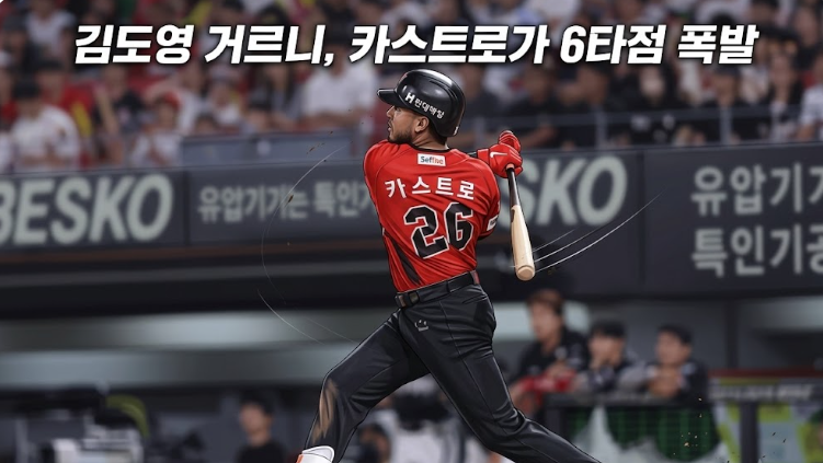 KIA 타이거즈, KT 위즈 3연전 싹쓸이... 카스트로 6타점·네일 10승 달성