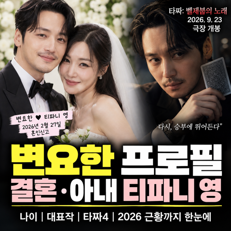 변요한 프로필 나이 키 결혼 아내 티파니 영, 타짜4 벨제붑의 노래 2026 근황