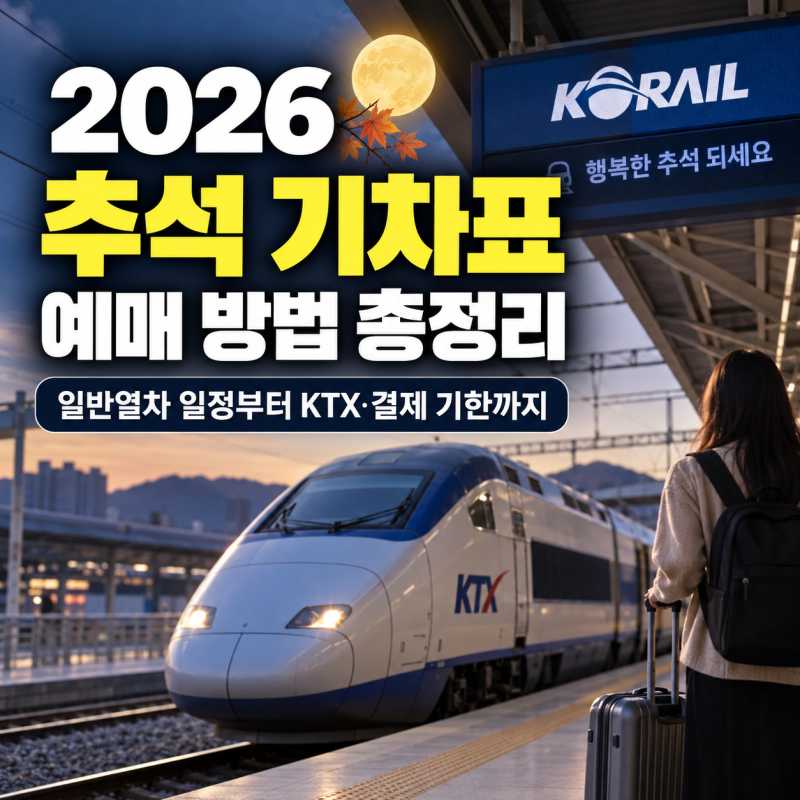 추석 기차표 예매 방법 총정리 : 일반열차 일정부터 KTX 결제 기한까지