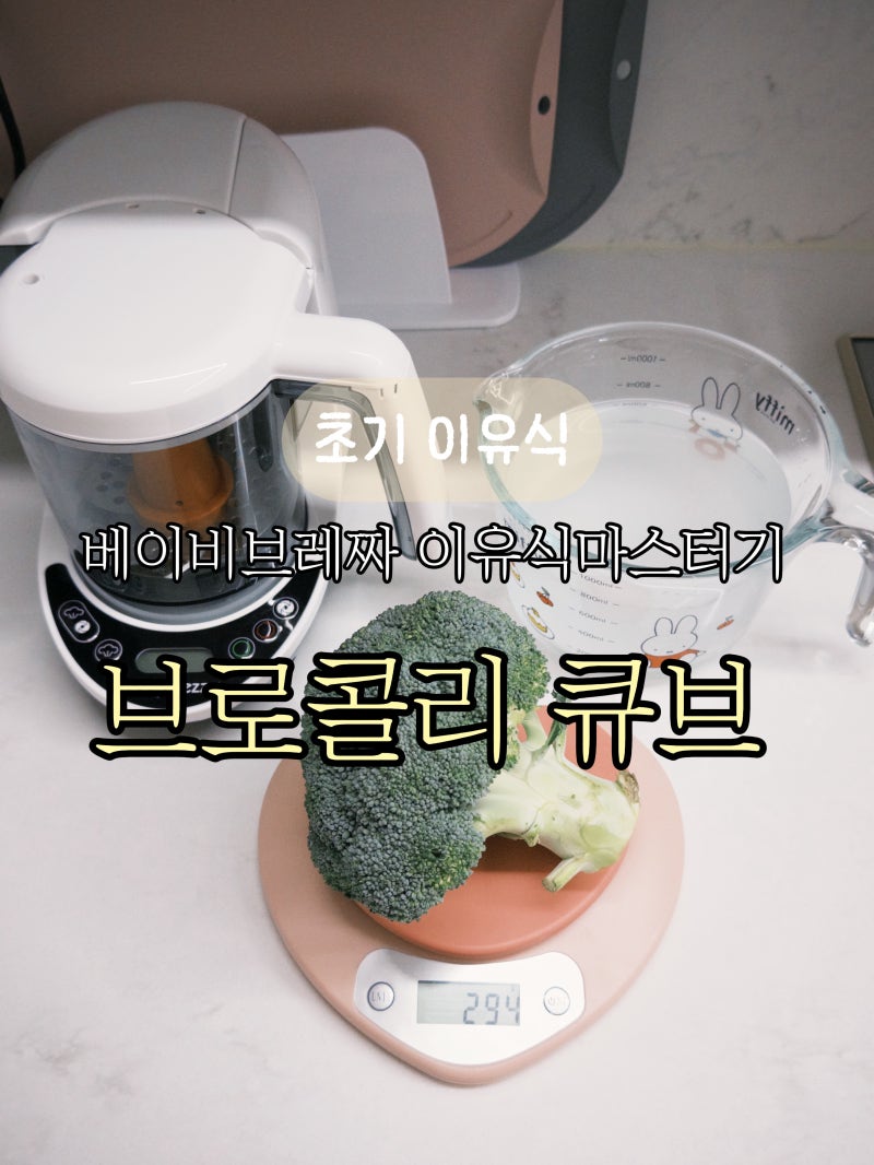 초기 이유식 브로콜리 큐브 레시피｜베이비브레짜 이유식마스터기로 만들기