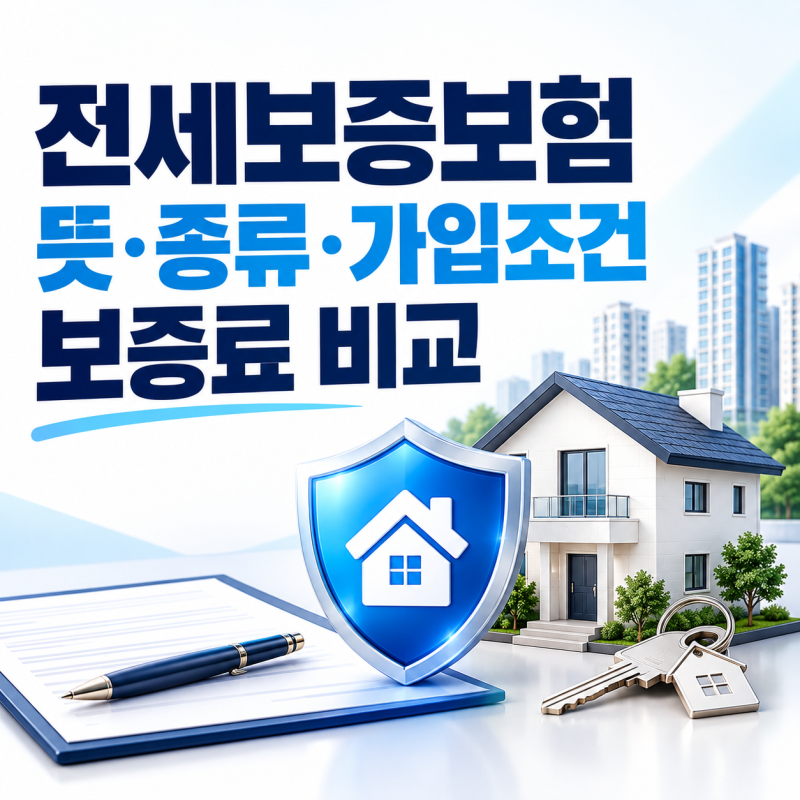 전세보증보험 뜻·종류·가입조건·보증료 비교 총정리