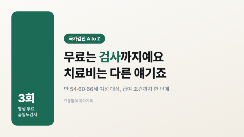 골밀도검사 무료 나이는 54·60·66세, 치료비는 다른 얘기예요