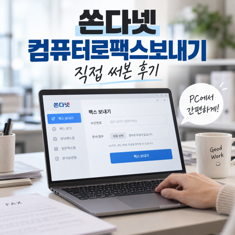 쏜다넷 컴퓨터로팩스보내기 직접 사용해본 웹팩스 후기