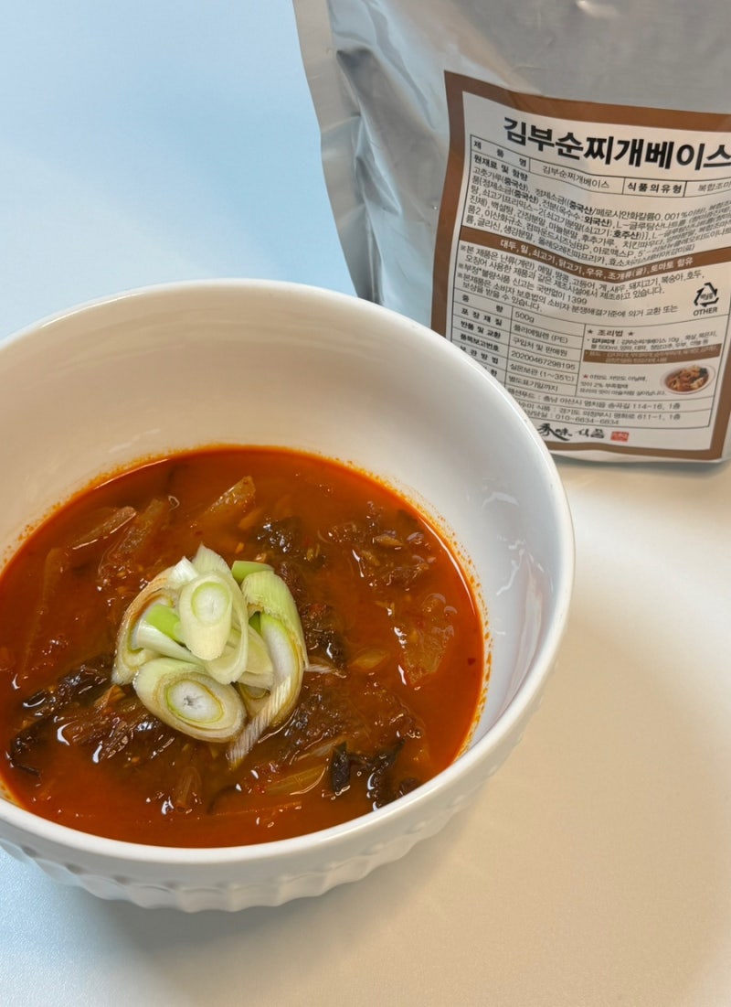 순두부찌개 육수 양념 소스 간편한 진수미 스프 활용 참치김치찌개 레시피