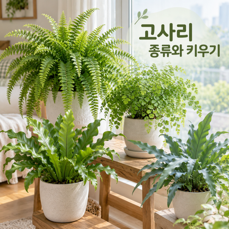 고사리 식물 종류 6가지와 키우는 방법, 물주기.햇빛.습도 관리