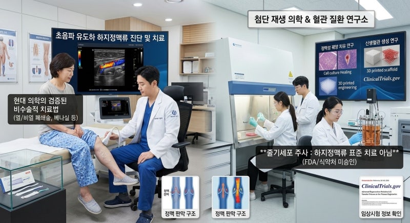 하지 정맥류(靜脈瘤) 치료: 과학적 진실, 줄기세포의 오해, 그리고 검증된 치료법