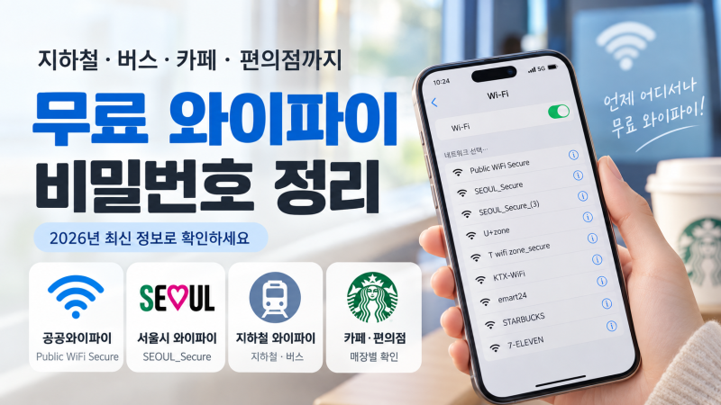 무료 와이파이 비밀번호 모음, 전부 맞을까? 지하철·버스 공공와이파이 확인해보니