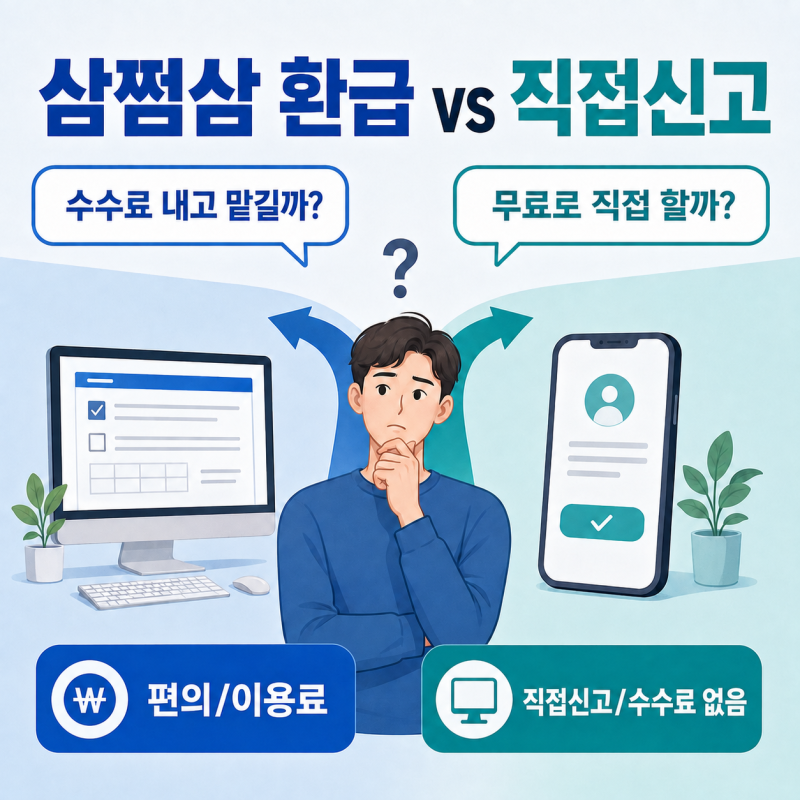 삼쩜삼 환급 vs 국세청 직접신고, 수수료 내고 맡길 이유가 있을까?