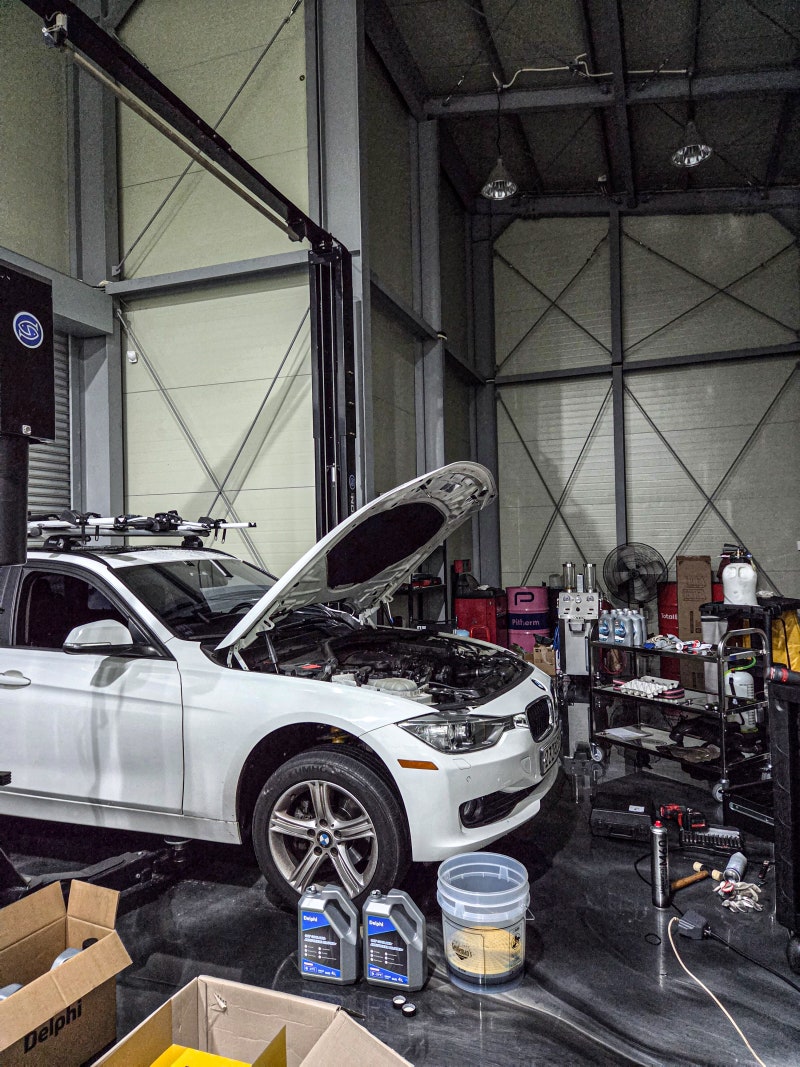 BMW N47 320d 투어링_냉각수 누수, 냉각수 부족 경고등, 엔진과열 경고등, 워터자켓,서모스텟,워....
