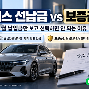 리스 선납금 vs 보증금 차이｜월 납입금만 보고 선택하면 안 되는 이유
