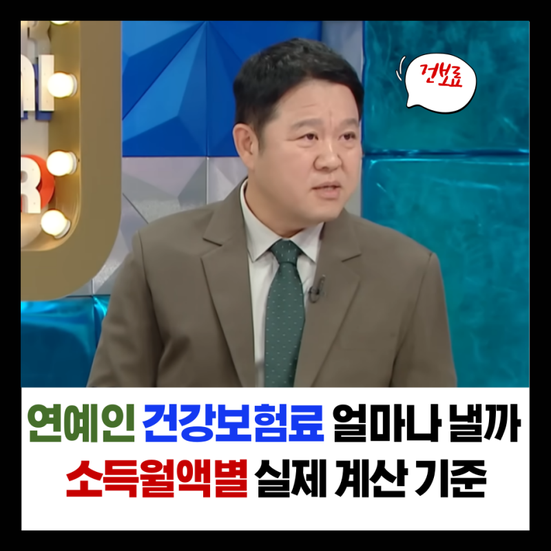 연예인은 건강보험료 얼마나 낼까 소득월액별 실제 계산 기준