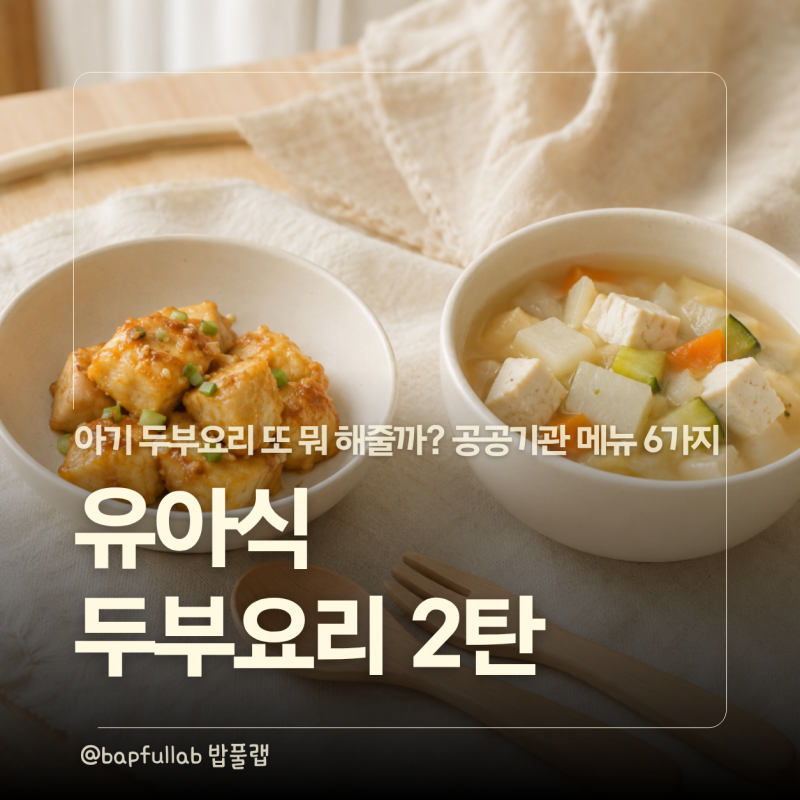 유아식 두부요리 2탄, 두부 한 모로 또 뭐 해줄까? 공공기관 메뉴 6가지