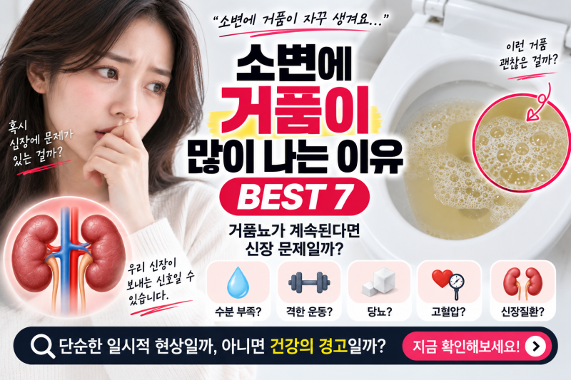 소변에 거품이 많이 나는 이유 BEST 7, 거품뇨가 계속된다면 신장 문제일까?