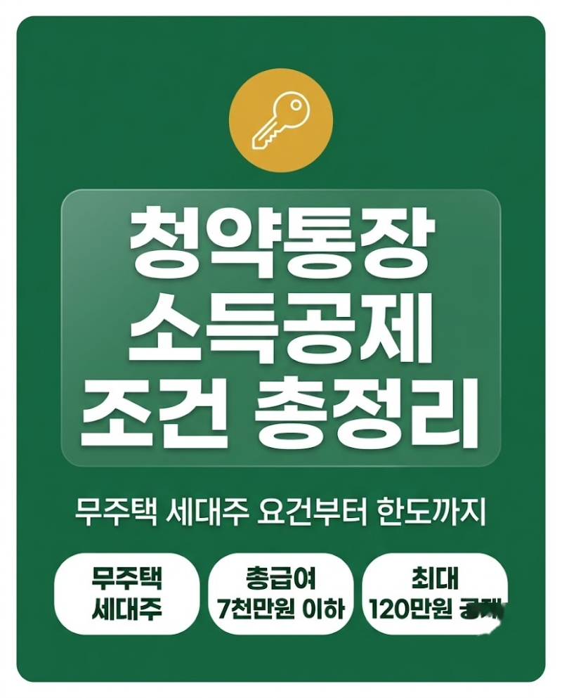 청약통장 소득공제 조건 총정리 및 변경된 한도 확인