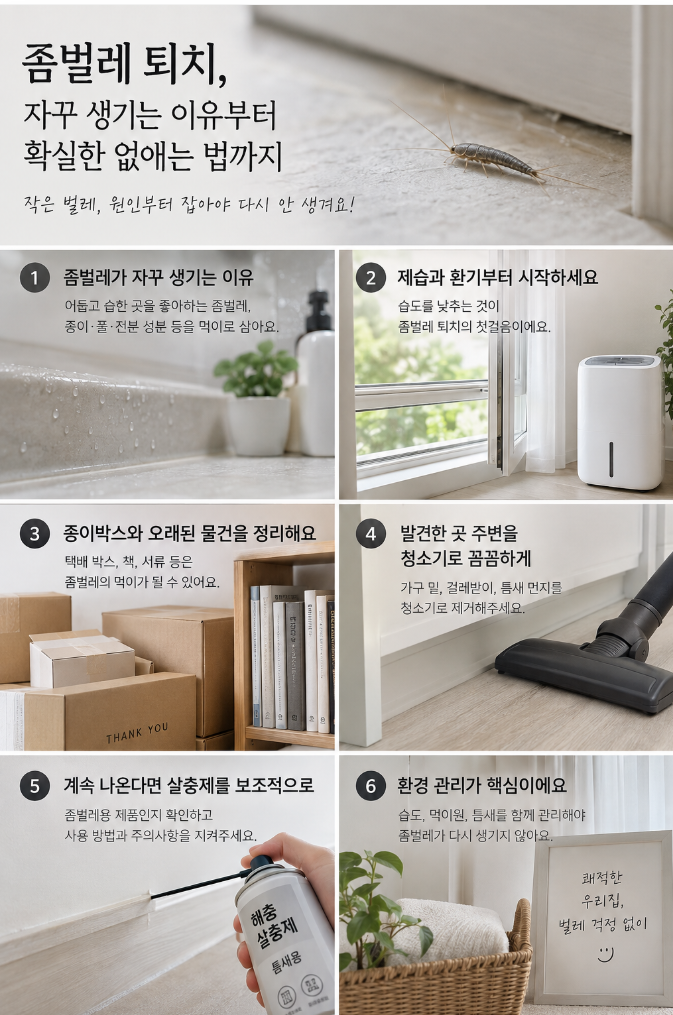 좀벌레 퇴치, 자꾸 생기는 이유부터 확실한 없애는 법까지