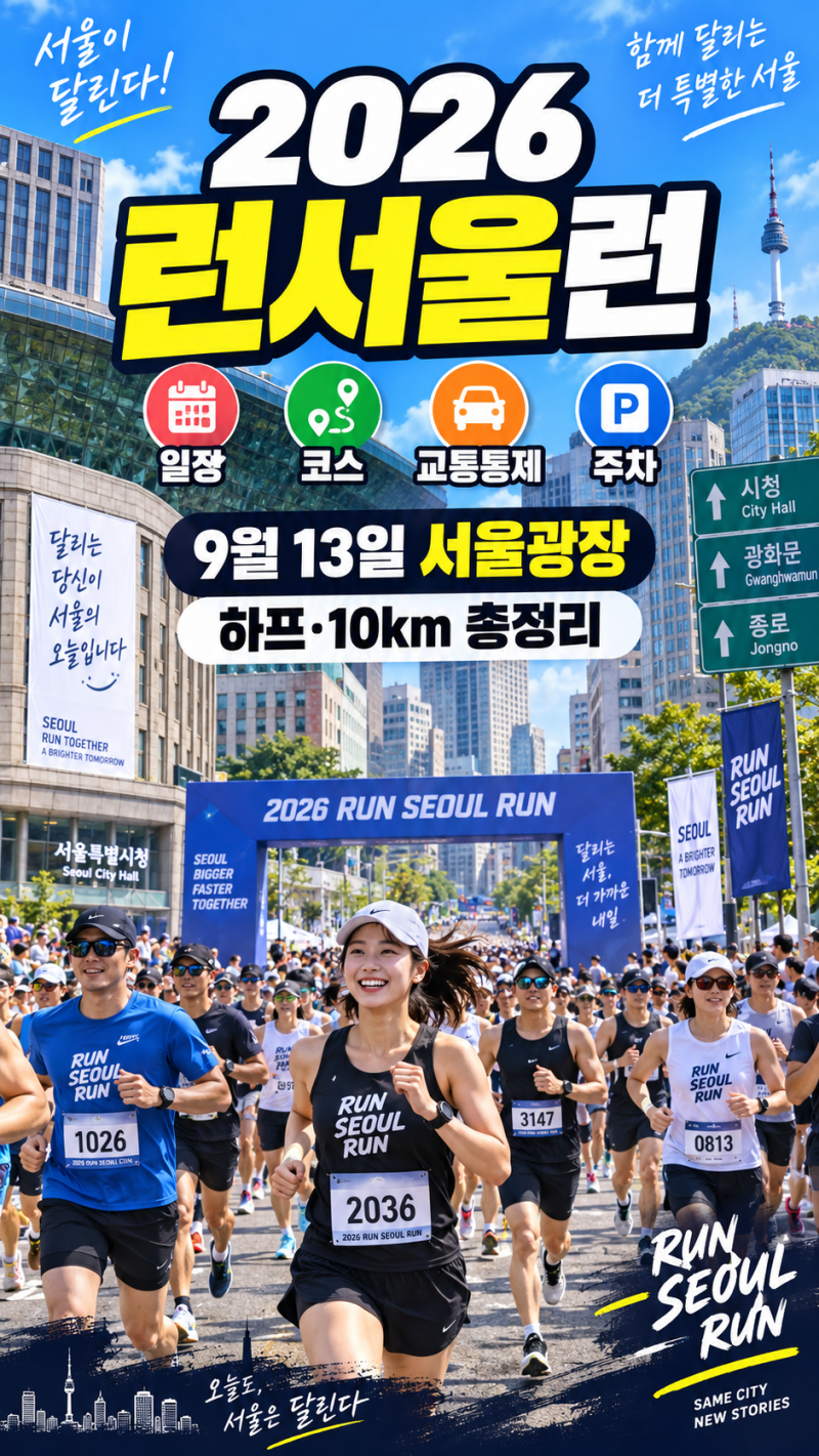 2026 런서울런 일정 코스 교통통제 주차 총정리 RUN SEOUL RUN 9월13일 서울광장 마라톤