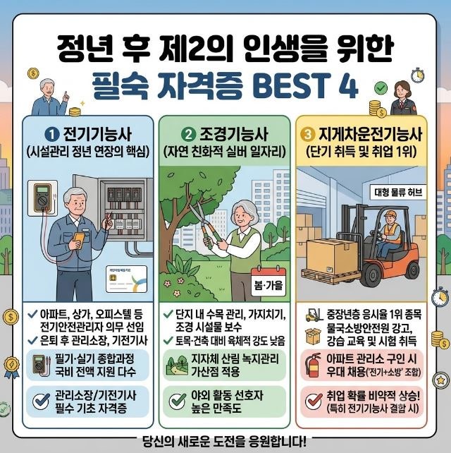 5060 퇴직후 뭐해먹고살까? 국민내일배움카드로 300만원 국비지원받는 유망자격증 4선