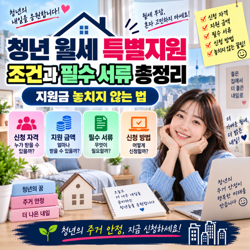 청년 월세 특별지원 조건과 필수 서류 총정리: 지원금 놓치지 않는 법