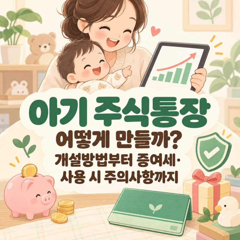 아이 주식계좌 만들기｜자녀 주식통장 개설방법부터 증여세·사용시 주의사항까지