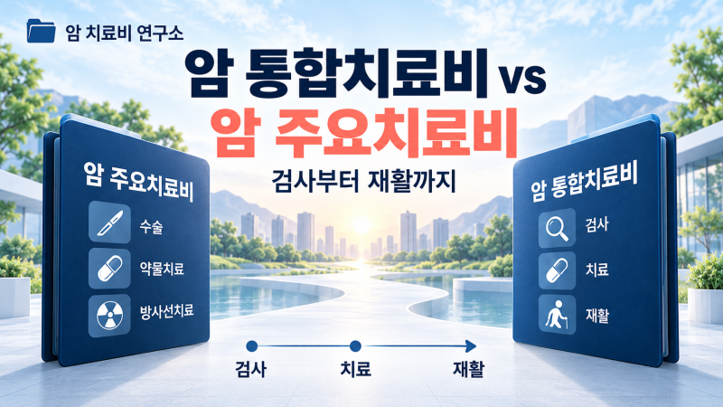 암 통합치료비와 암 주요치료비는 어떻게 다를까요? 진단 후 검사부터 재활까지 보장 단계 ....