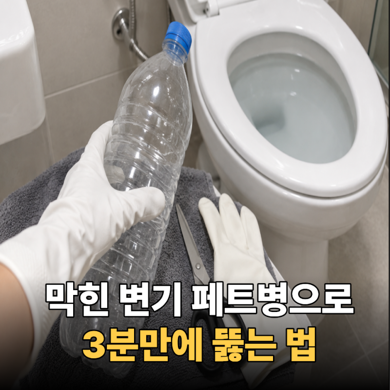 변기 뚫는 법 몰라서 베이킹 소다까지 써봤다고? 2030은 모르는 페트병으로 변기 3분 만에 뚫....