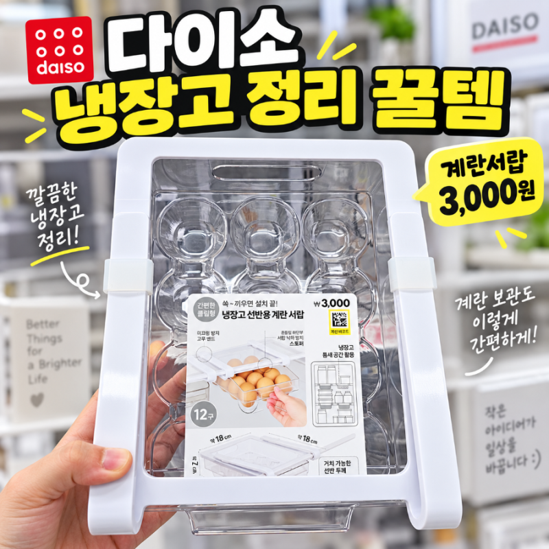다이소 냉장고 정리용품 추천｜선반·계란·소스까지 틈새 정리 꿀팁