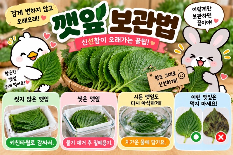 깻잎 보관법, 냉장고에서 검게 변하지 않고 오래 보관하는 방법
