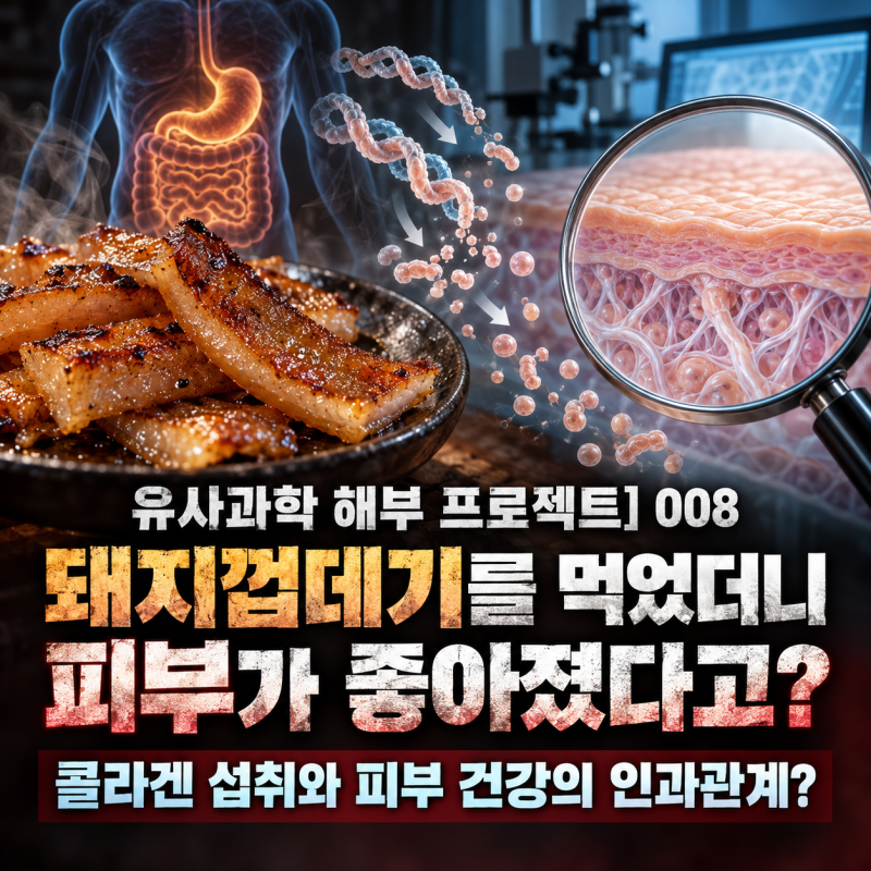 [유사과학 해부 프로젝트] 008 돼지껍데기를 먹었더니 피부가 좋아졌다고? 콜라겐 섭취와 피....