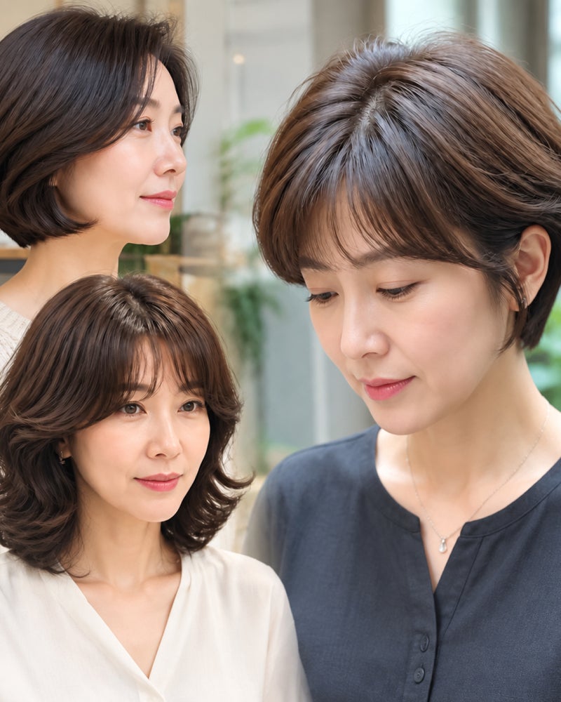 40대 헤어스타일 모음, 50대 60대도 어울리는 중년 여성 머리 추천 (보브컷·리프컷·빌드펌)
