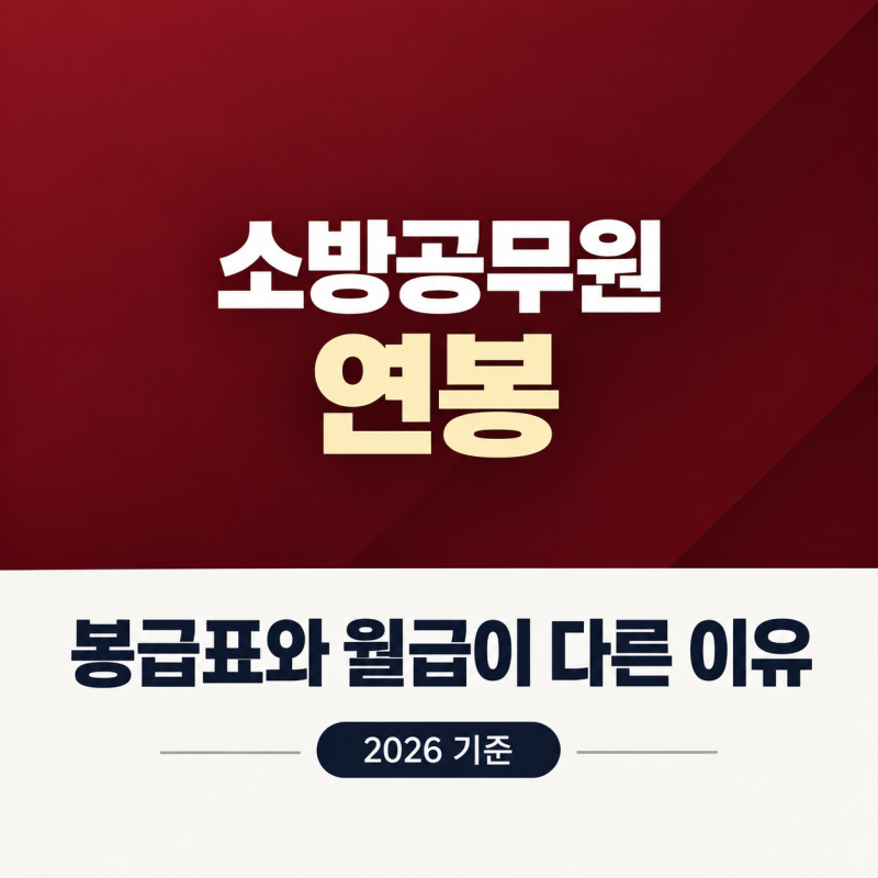 소방공무원 연봉 봉급표와 월급이 다른 이유