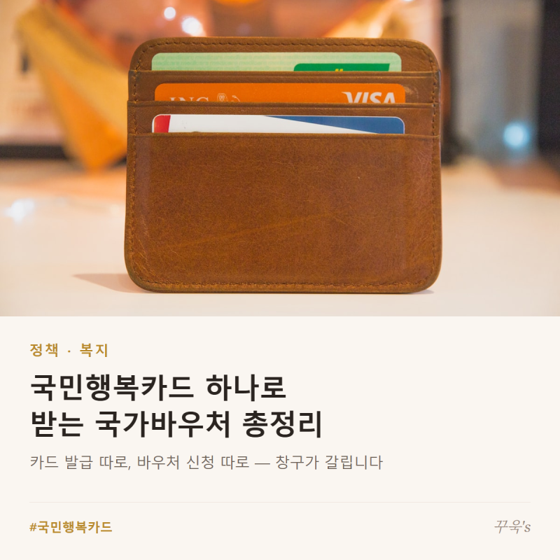 국민행복카드 하나로 받는 국가바우처 총정리