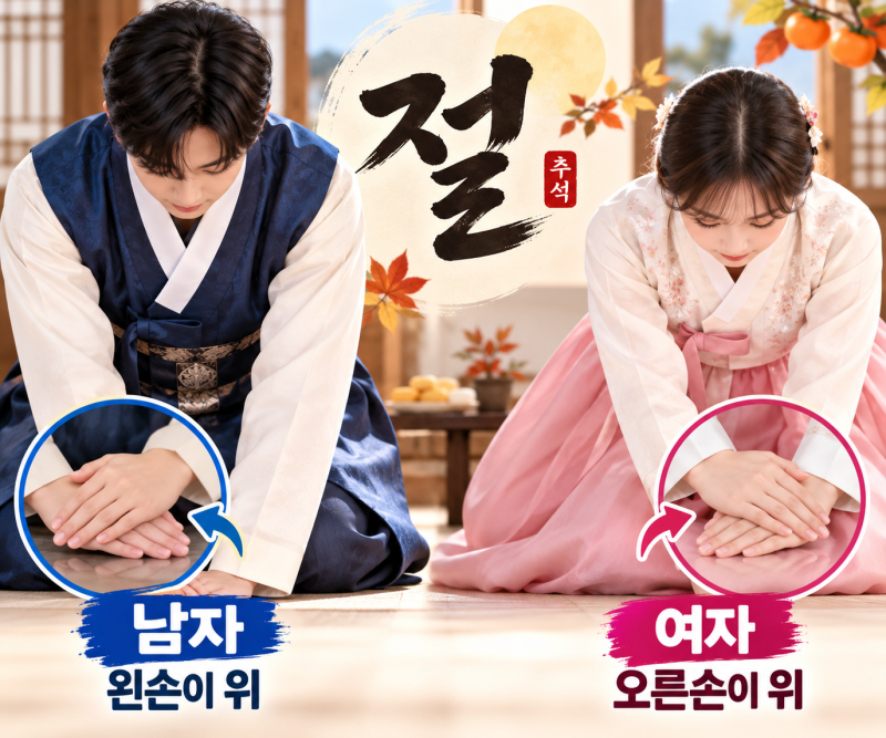 추석 절하는 법｜남자·여자 손 위치와 절하는 방법｜친척 호칭 총정리