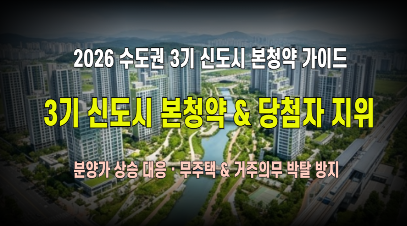 3기 신도시 본청약 일정 총정리 & 사전청약 당첨자 지위 박탈 방지 필수 주의점 (무주택·거주....