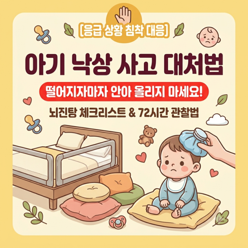 [아기 침대 낙상] 침대·소파에서 쿵 떨어졌을 때 대처법! 뇌진탕 의심 증상 4가지 & 병원 가야....