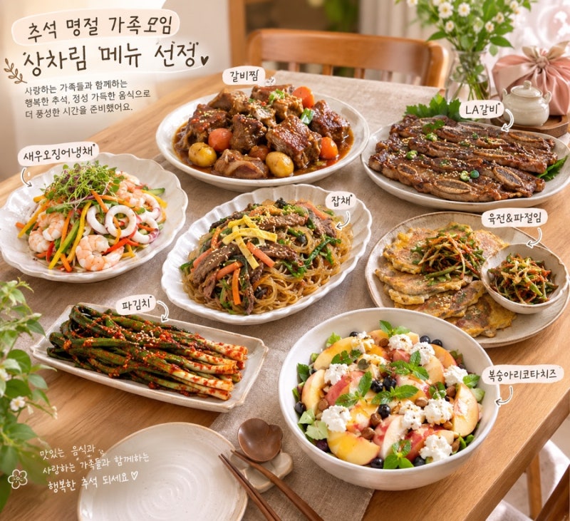 이번 추석엔 뭐 먹지? 가족모임을 위한 명절 상차림 메뉴 7가지&맛과 색감 살리기