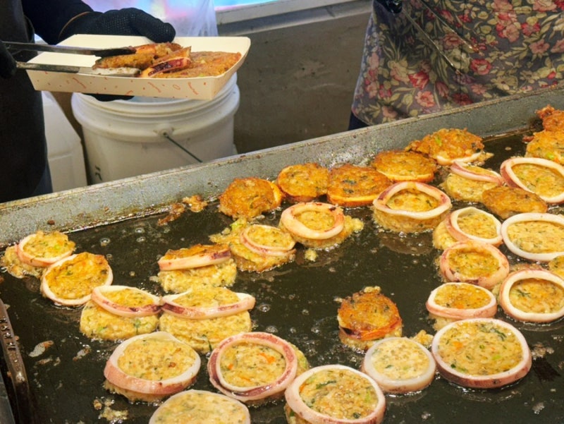 속초 중앙시장 맛집 황부자튀김 오징어순대 새우강정 후기