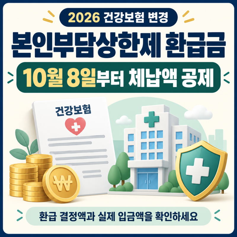 2026 본인부담상한제 환급금 체납보험료 공제｜10월 8일 변경사항
