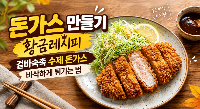 돈가스 만들기 황금레시피｜겉바속촉 수제 돈가스 바삭하게 튀기는 법