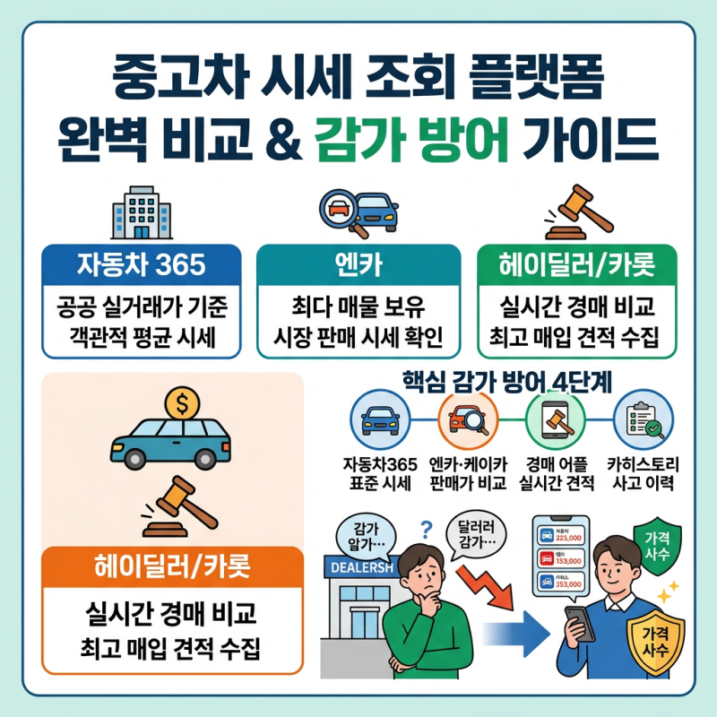 중고차 시세확인 방법 및 조회 사이트 비교 (엔카·케이카·자동차365)