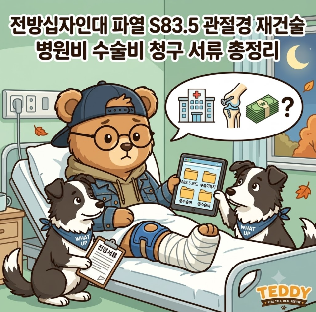 [전방십자인대 파열 S83.5] 관절경 재건술 병원비는 얼마? 1-5종 수술비 3종 청구 서류 총정리