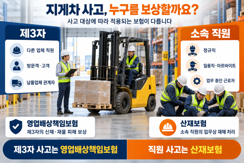 지게차 사고, 영업배상책임보험으로 우리 직원도 보상될까?