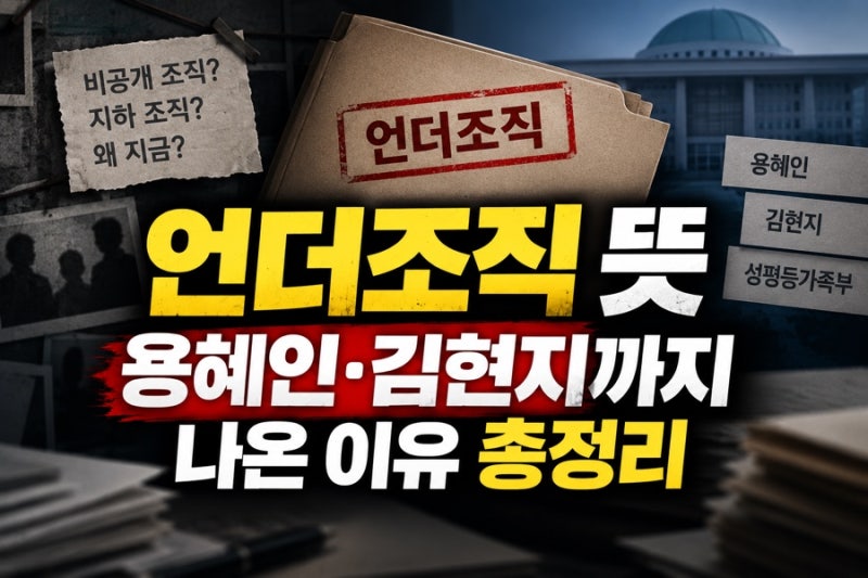 언더조직 뜻 뭐길래? 용혜인 김현지까지 나온 이유 총정리