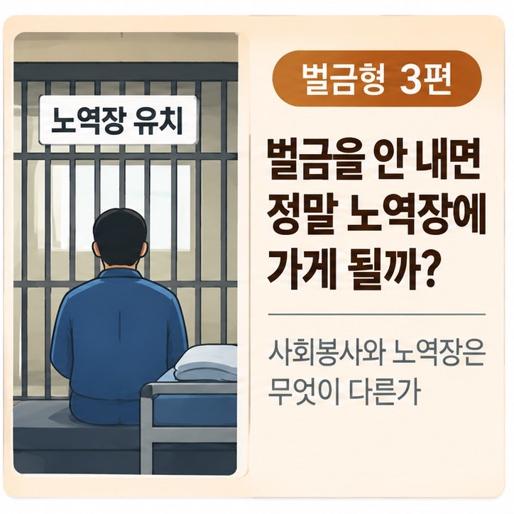 벌금을 안 내면 정말 노역장에 가게 될까?사회봉사와 노역장은 무엇이 다른가