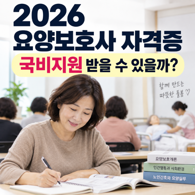 요양보호사 자격증 국비지원 받을까? 내일배움카드 교육비·교육시간 총정리