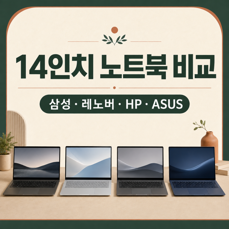 갤럭시북6 vs 레노버·HP·ASUS, 대학생·사무용 14인치 노트북 비교