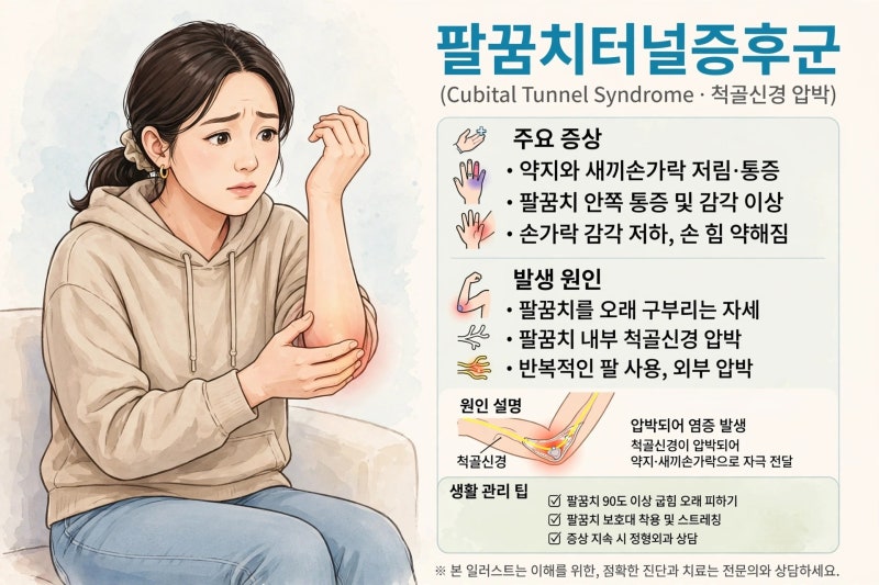 팔꿈치터널증후군, 새끼손가락이 찌릿찌릿 저리다면 증상과 원인 확인하기